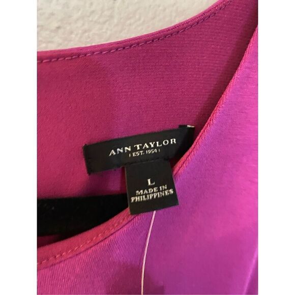 Ann Taylor, NWT, women’s fuchsia pink stretch shift dress size large - Picture 5 of 5
